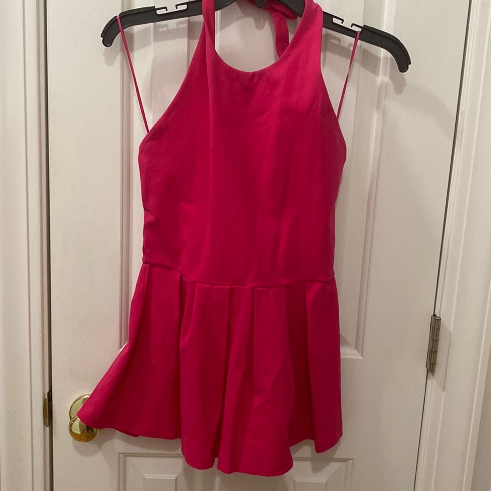 Pink halter top with peplum Size small
